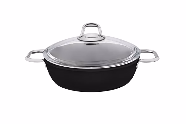 Bicoat Serisi Tekli Karnıyarık Tencere (Black) - 24 Numara