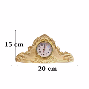 Vintage Tarzı Şömine Saati, El Boyalı Reçine Saat, Sessiz Barok Masa Saati, Fransız Dekoru, Antik Hediye, Gümüş Renk
