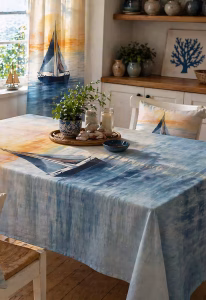 Sunset Sail yelkenli desenli masa örtüsü, özel ölçü üretim ve dijital baskı kalitesiyle hazırlanır. Süet dokulu, leke tutmayan kumaşıyla yazlık ev, mutfak ve teras sofraları için şık seçim. 5 gün içinde kargoya verilir.