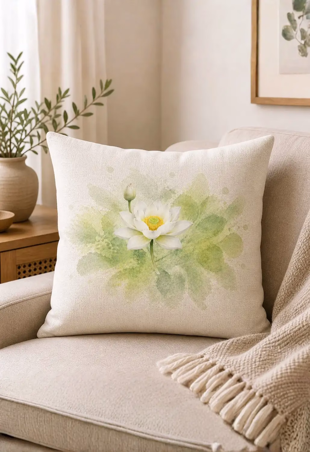 Lotus Kırlent Kılıfı