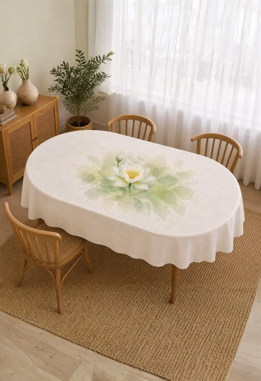Lotus Oval Masa Örtüsü